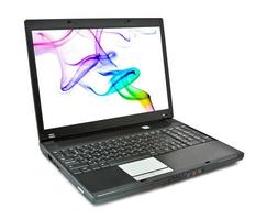laptop die op witte achtergrond wordt geïsoleerd foto