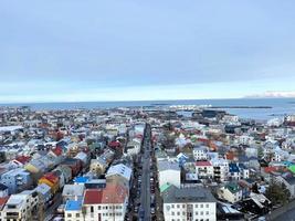 een antenne visie van reykjavik in IJsland foto