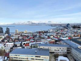een antenne visie van reykjavik in IJsland foto