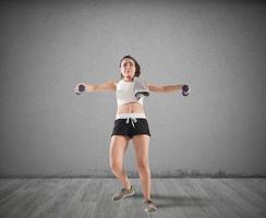 vrouw met onhandig training foto