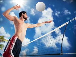 Mens spelen strand volley foto