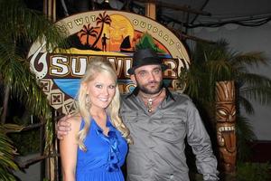 natalie wit Russell hantz Bij de druk op test voor de overlevende Samoa finalecbs televisie stadslos angeles december 20 20092009 foto