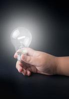 kind hand- houden lamp licht foto