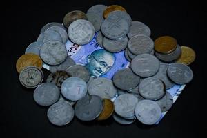 verzameling van Indisch valuta munten foto