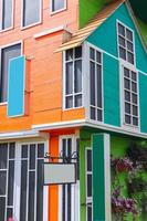 replica van een traditioneel Europese huis, fachwerkhaus stijl architectuur. met kleurrijk foto