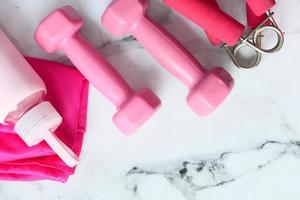 roze kleur fitness benodigdheden