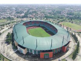 antenne visie van stadion Aan een zonnig dag foto