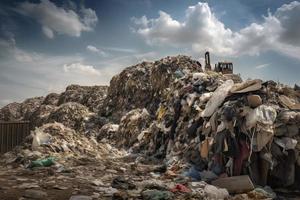 verspilling plastic flessen en andere types van plastic verspilling Bij de thilafushi verspilling verwijdering plaats foto