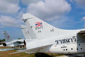 sattahi, chonburi, Thailand, juli 6, 2020 , Koninklijk Thais marine vliegtuig ta-7c zeerover ii foto
