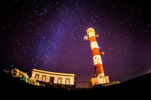 vuurtoren bij nacht foto