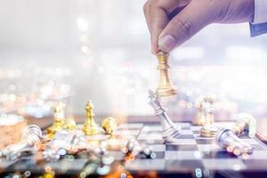 schaakcompetitie, schaven en strategieconcept