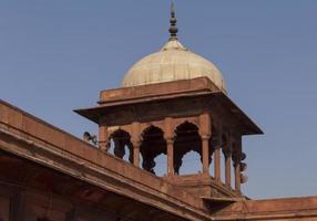 balkon Aan muur van jama masjid moskee in oud Delhi foto