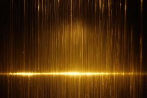 3d illustratie van goud snelheid licht Aan donker achtergrond, gouden sparkles glimmend backdrop foto