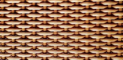 patroon en structuur van bruin weven tafel voor achtergrond. natuurlijk materiaal, oppervlak, kunst behang en naadloos concept foto