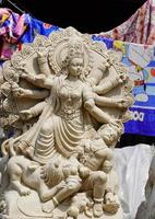 selectief focus mata durga afgod navratri beeld foto