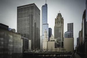 downtown chicago architectuur. foto