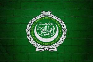 vlag van de Arabisch liga geschilderd Aan een muur foto