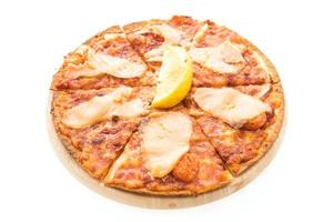 pizza met gerookte zalm foto