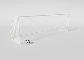 Amerikaans voetbal doel en voetbal bal geïsoleerd Aan wit achtergrond. 3d geven foto