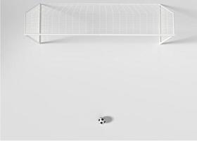 Amerikaans voetbal doel en voetbal bal geïsoleerd Aan wit achtergrond. 3d geven foto