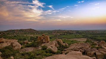 kei bezaaid landschap van hampi welke is een UNESCO erfgoed plaats foto