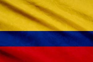 kleding stof met Colombia vlag motief foto