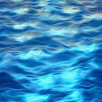 blauw water oppervlak, zee golven - ai gegenereerd beeld foto