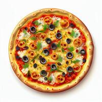 vers gebakken heet vegetarisch veganistisch pizza - ai gegenereerd beeld foto