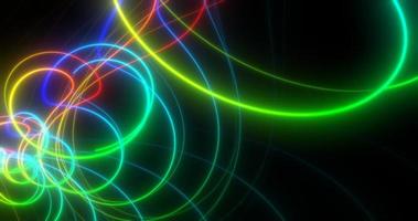 abstract veelkleurig regenboog neon energie laser lijnen vliegend Aan een zwart achtergrond foto