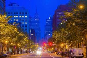 stadsgezicht van de skyline van de binnenstad van Philadelphia in Pennsylvania foto