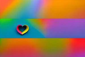 regenboog gekleurde papier besnoeiing uit in de liefde hart vorm achtergrond. papier kunst regenboog hart achtergrond met 3d effect, hart vorm in levendig kleuren, vector illustratie en behang achtergrond. foto
