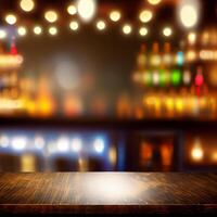 bier restaurant bar, bar tafelblad, wazig achtergrond - ai gegenereerd beeld foto