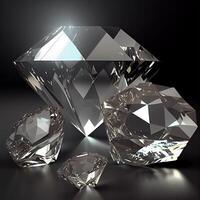 diamant kristal edelsteen reflecteren vervagen achtergrond - ai gegenereerd beeld foto