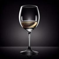 glas van wit wijn Aan donker achtergrond - ai gegenereerd beeld foto