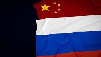 China en Rusland vlag beeld 3d renderen foto