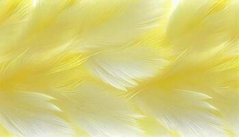 generatief ai, mooi licht geel detailopname veren, fotorealistisch achtergrond. klein pluizig geel veren willekeurig verspreide vormen foto