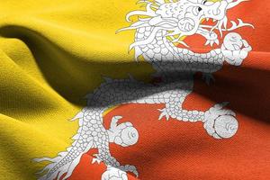 3d illustratie detailopname vlag van Bhutan foto
