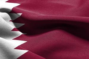 3d illustratie detailopname vlag van qatar foto