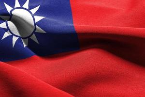 3d illustratie detailopname vlag van Taiwan foto