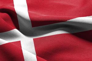 3d illustratie detailopname vlag van Denemarken foto