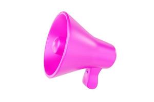 roze spreker of megafoon microfoon luidsprekertelefoon luid aankondigen communicatie omroep 3d illustratie icoon geïsoleerd Aan achtergrond - knipsel pad foto