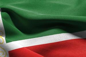 3d illustratie vlag van Tsjetsjeens republiek is een regio van Rusland. foto