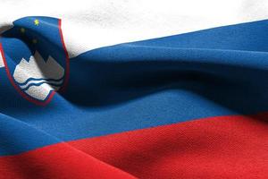 3d illustratie detailopname vlag van Slovenië foto