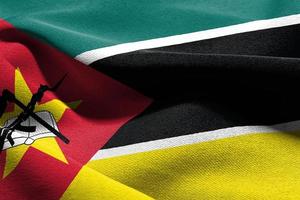 3d illustratie detailopname vlag van Mozambique foto