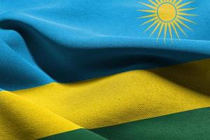 3d illustratie detailopname vlag van rwanda foto