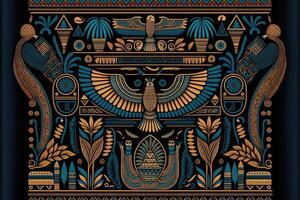 Egyptische patroon voor behang achtergrond. Egypte stijl. ai gegenereerd foto