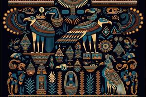 Egyptische patroon voor behang achtergrond. ai gegenereerdegypte stijl. foto