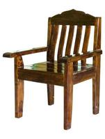 donker houten stoel geïsoleerd Aan wit met knipsel pad foto