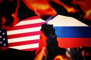 Rusland en Verenigde Staten van Amerika conflict concept foto