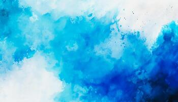 blauw toon waterverf geschilderd bedekking Aan schilderij papier achtergrond, generatief ai foto